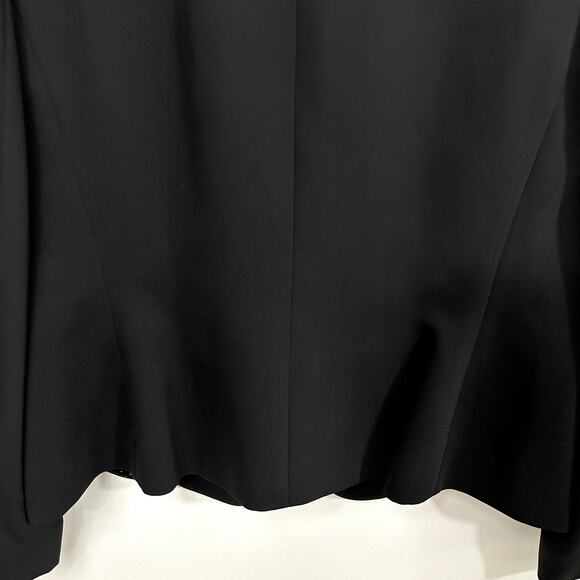 Tahari Arthur Levine Black Suit Jacket / Blazer 100% Silk Ruffle Detail Size 14 - Picture 10 of 16